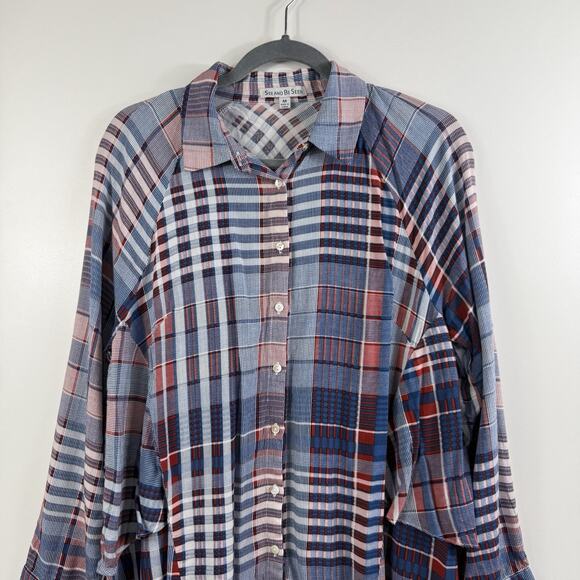 See and be seen Plaid Button Down Shirt for Women M - Picture 2 of 16